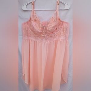 Torrid Peach Lace Babydoll Chemise 3X - Women Intimates & Sleepwear